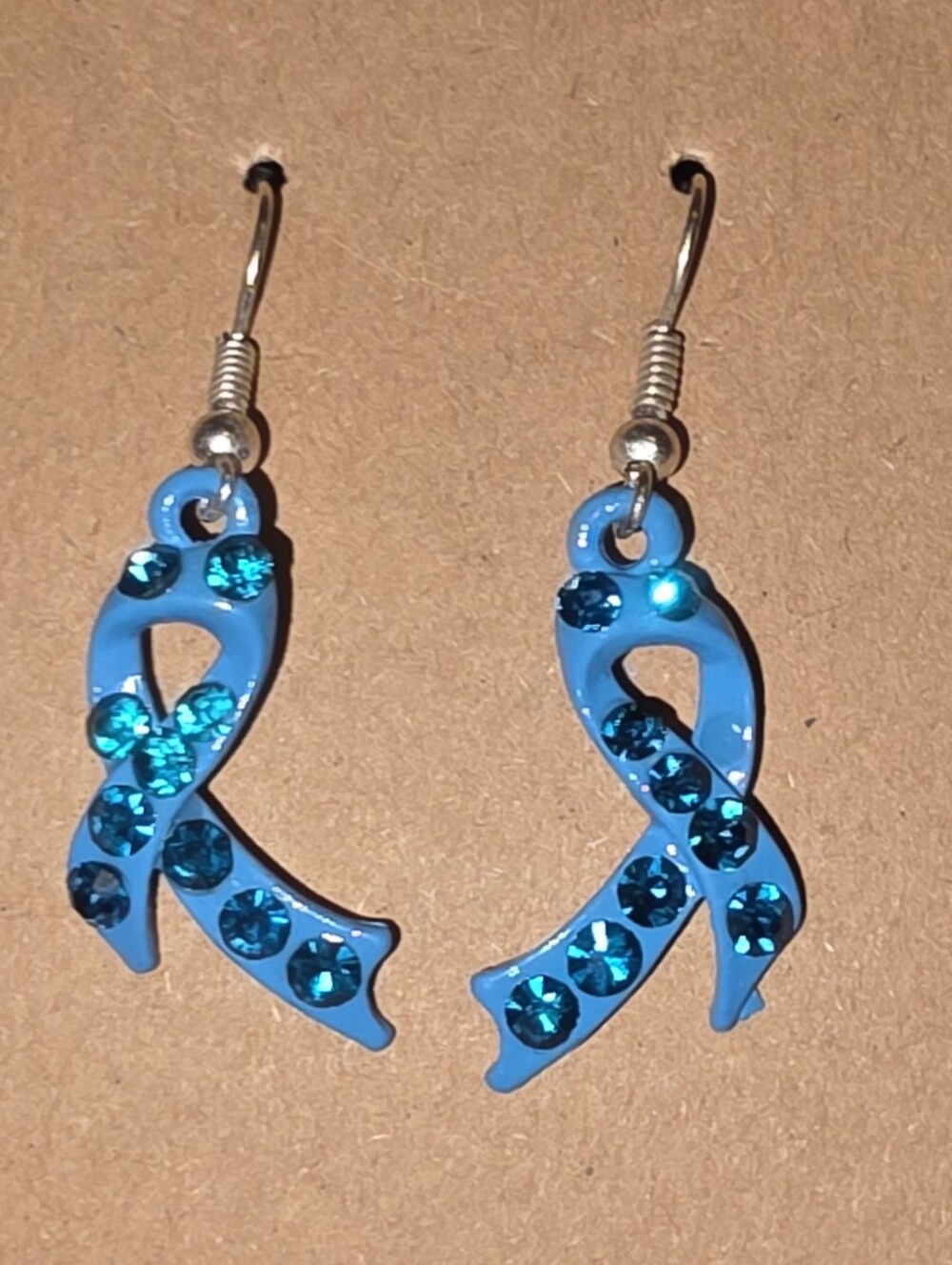 Blue Ribbon Drop Earrings - Picture 2 of 2